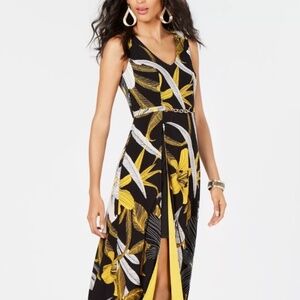 Thalia Sodi Printed Belted-Detail Maxi Dress
